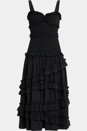 Cinq A Sept Ordina Sleeveless Ruffle Midi Dress