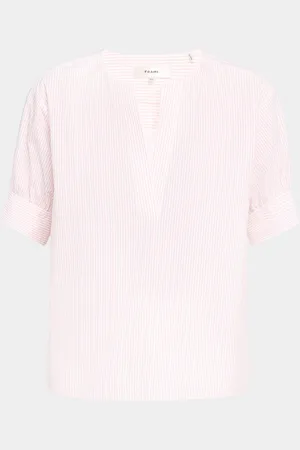 Frame Stripe V-Neck Pop Over Top