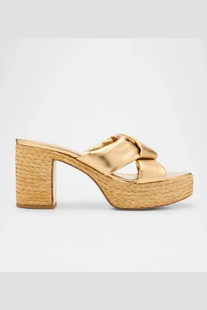 Salvatore Ferragamo Douglas Metallic Espadrille Platform Sandals