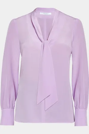 Santorelli Francis Tie-Neck Crepe De Chine Blouse
