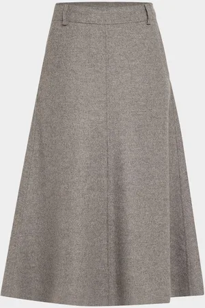 Brunello Cucinelli Cashmere and Wool A-Line Midi Skirt
