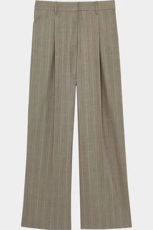 Reiss Tallulah Pleated High-Rise Pinstripe Pants