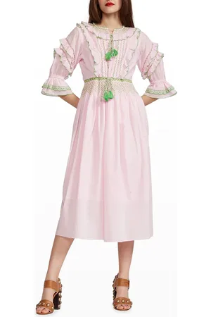 Cynthia Rowley Daliah Tassel Cotton Midi Dress
