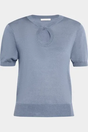 By Malene Birger Tala Keyhole Crewneck Knit Top