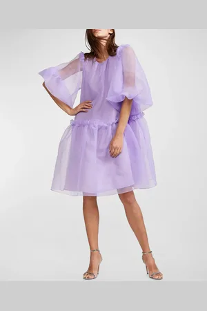 Cynthia Rowley Tallulah Puff-Sleeve Organza Dress