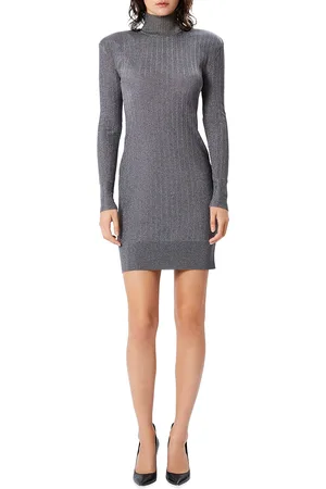 Hervé Léger Metallic Ribbed Body-Con Mini Dress