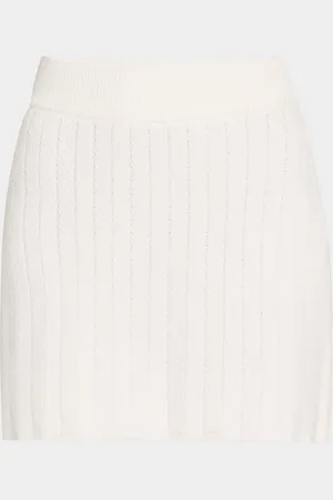 Argent Herringbone Straight Mini Skirt