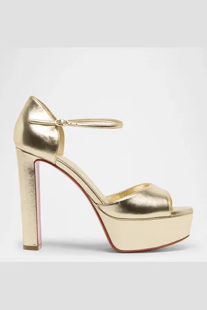 Christian Louboutin Sandaloo Metallic Red Sole Platform Sandals