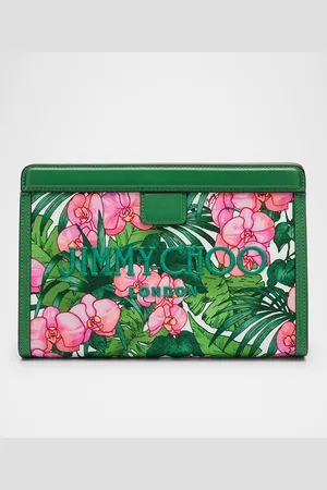 Jimmy Choo Avenue Printed Pouch Clutch Bag