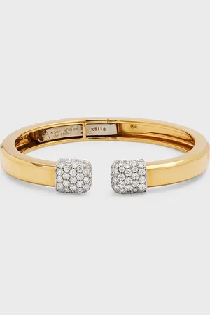 David Webb 18K Polished Gold Sugar Cube Bracelet w/ Diamonds