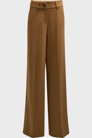 Sergio Hudson Wide Leg Wool Trousers