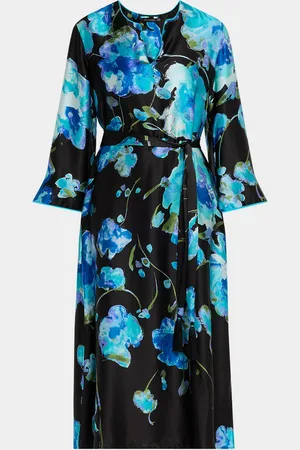Natori Sakura Matsuri Floral-Print Silk Midi Dress