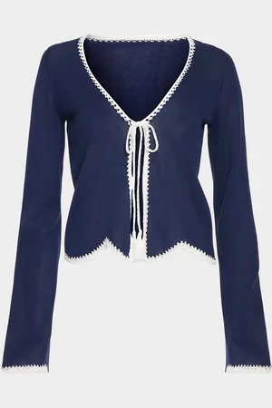 Ramy Brook Tara Crochet-Trim Cardigan