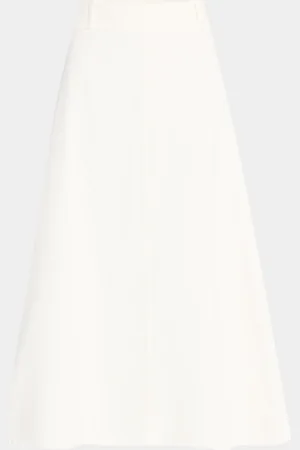 By Malene Birger Carlas A-Line Organic Cotton Twill Midi Skirt