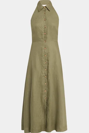 VERONICA BEARD Mackey Button-Front A-Line Dress