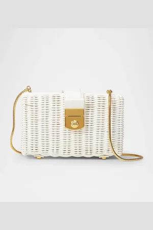 VERONICA BEARD Lock Box Rattan Clutch Bag