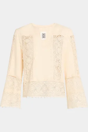 By Malene Birger Donna Lace Inset Linen-Cotton Blouse