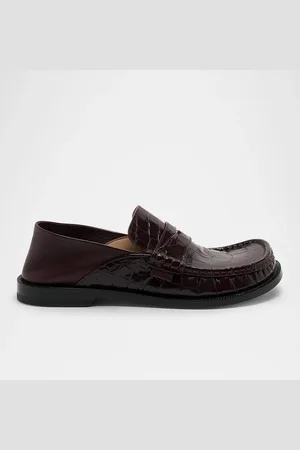 Loewe Campo Croco Fold Penny Loafers