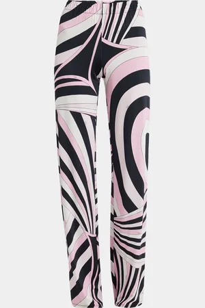 Puccini Iride-Print Straight-Leg Pull-On Trousers