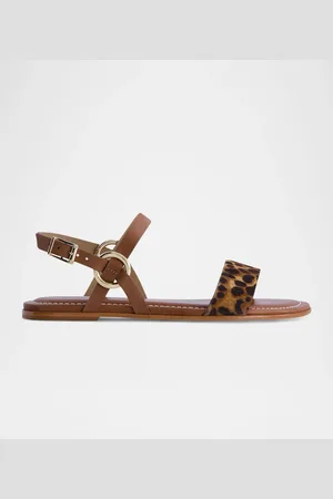 Bernardo Henre Leopard Flat Slingback Sandals