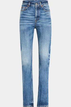 Saint Laurent Mid-Rise Faded Denim Bootcut Jeans