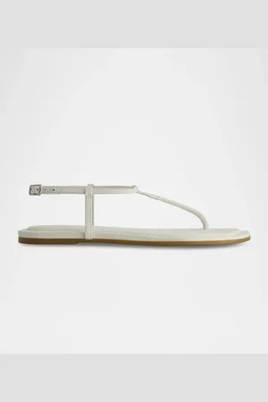 Bernardo Hercu Leather Ankle-Strap Flat Sandals