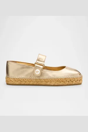 Jimmy Choo Fayence Metallic Mary Jane Ballerina Espadrilles