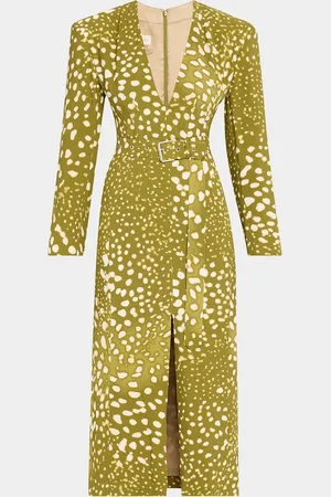 DRIES VAN NOTEN Dohana Spot Print Belted Midi Dress