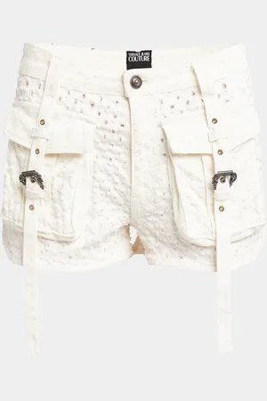 VERSACE Mid-Rise Denim Cargo Shorts