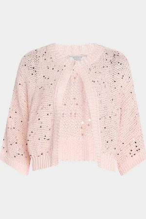PESERICO SIGN Sequin Cotton Knit Cardigan