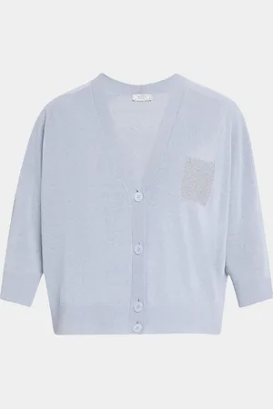 PESERICO SIGN Chain-Embellished Knit Cardigan