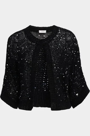 PESERICO SIGN Sequin Cotton Knit Cardigan