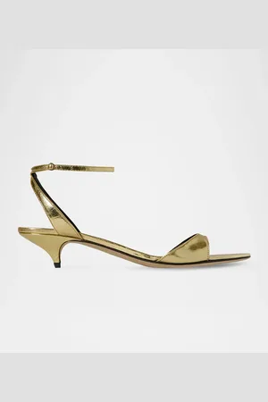 The Row Vika Metallic Ankle-Strap Sandals
