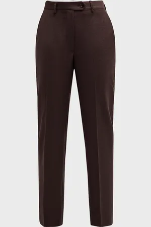 Kiton Mid-Rise Straight-Leg Crop Wool Pants