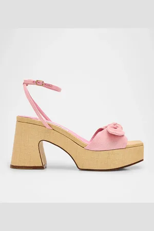Jimmy Choo Ricia 95 Bicolor Raffia Platform Sandals