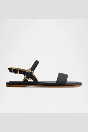 Bernardo Henre Leather Flat Slingback Sandals