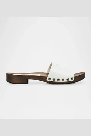 Miu Miu Leather Logo Slide Clogs