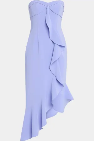 Liv Foster Iris Strapless High-Low Crepe Midi Dress
