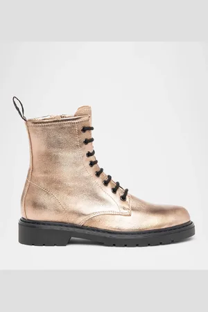 Nero Giardini Clean Metallic Leather Combat Booties