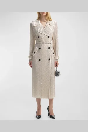Self-Portrait Rhinestone Trench Coat