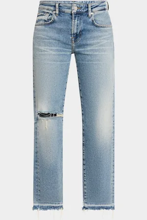 7 for all Mankind Calie Distressed Straight Ankle Jeans