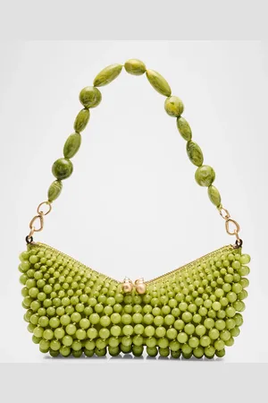 Cult Gaia Mercier Beaded Zip Shoulder Bag