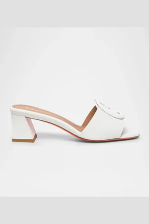 santoni Marta Leather Buckle Mule Sandals