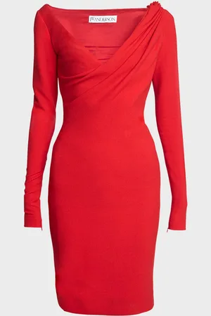 J.W.Anderson Shoulder Drape V-Neck Dress