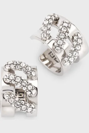 Givenchy Stitch Crystal Hoop Earrings