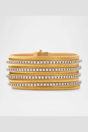 Marco Bicego 18K Yellow Gold 9-Strand Bracelet with Diamond Pave Bands