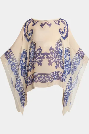 Etro Floral Printed Silk Poncho