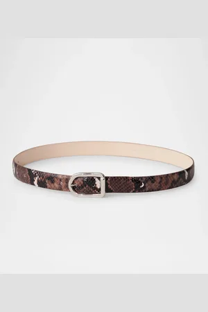 DEHANCHE Mija Snake-Embossed Leather Skinny Belt