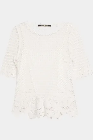 Kobi Halperin Sylvs Floral Crochet Rosette Net Blouse