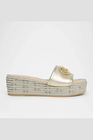 VALENTINO GARAVANI VLogo Metallic Medallion Platform Espadrilles